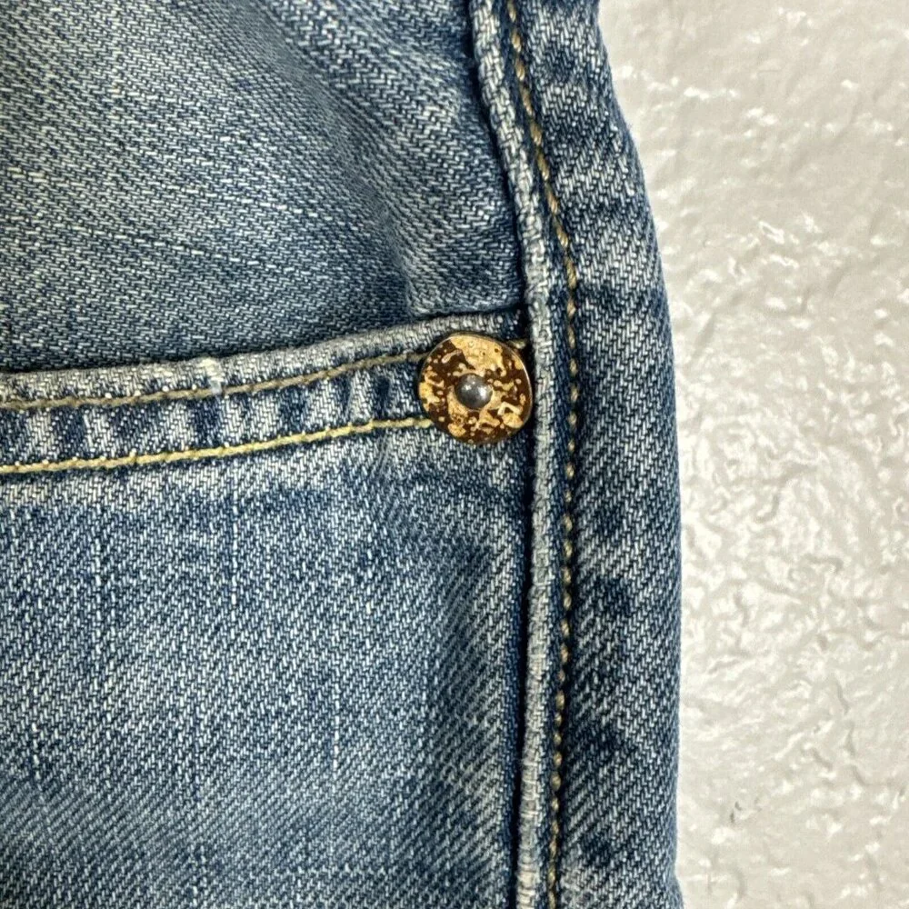 Vintage Levis Slim Straight Jeans Men 38x32 Y2k Flip Pocket Western Paint cowboy